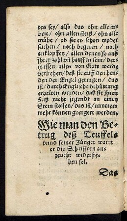 Wie man den Betrug des Teuffels ... widerstehen sol. Das Acht und dreyssigste Capittel.