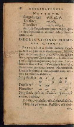 Declinationes Nominum Quinque.