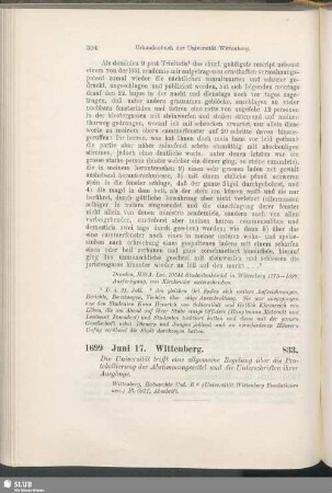 833. 1699, Juni 17. Wittenberg