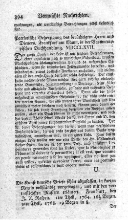 Patriotische Beherzigung des berüchtigten Herrn und Dieners.