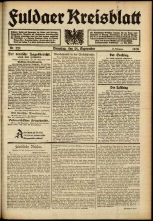 Ausgabe vom Dienstag, den 24. September 1918.