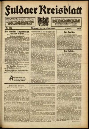 Ausgabe vom Dienstag, den 24. September 1918.