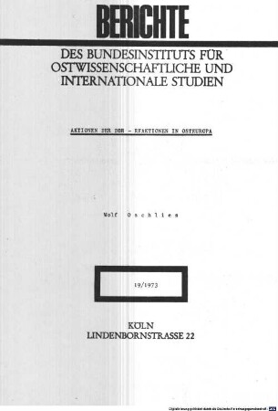 Aktionen der DDR - Reaktionen in Osteuropa