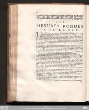 Des Mesures Rondes Pour Le Sel.