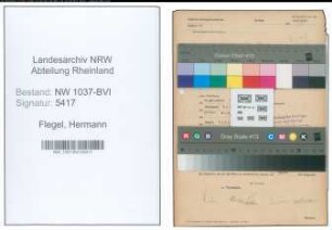 Entnazifizierung Hermann Flegel , geb. 31.03.1898 (Gaertner)