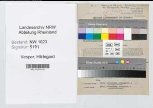 Entnazifizierung Hildegard Vesper , geb. 01.10.1916 (Zahnaerztin)