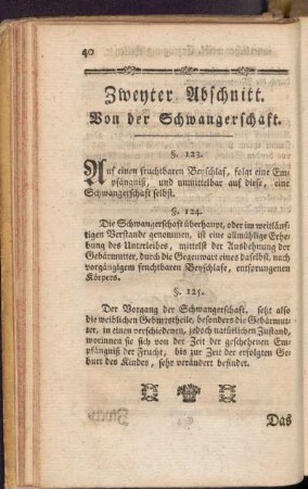Zweyter Abschnitt. Von der Schwangerschaft