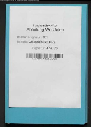 Akten der Mairie Sendenhorst wegen Konfiskation der englischen Waren