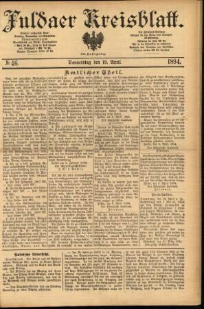 Ausgabe vom Donnerstag, den 19. April 1894.