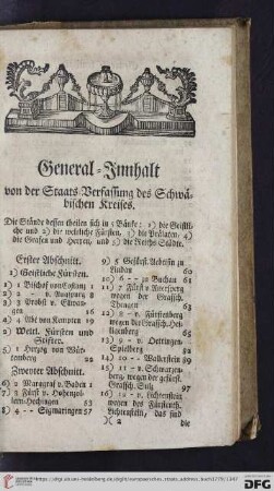 General-Innhalt von der Staats-Verfassung des Schwäbischen Kreises