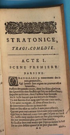 Le Theatre De Mr. Quinault, 1[,6]. Stratonice : Tragi-Comedie