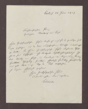 Schreiben von Heinrich von Bodman an Prinz Max von Baden; Zusendung von Abschriften