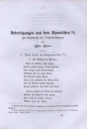 Uebersetzungen aus dem Spanischen. Im Versmaaße der Originaldichtungen