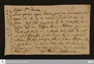 Brief von August Hermann Francke an Joachim Lange.