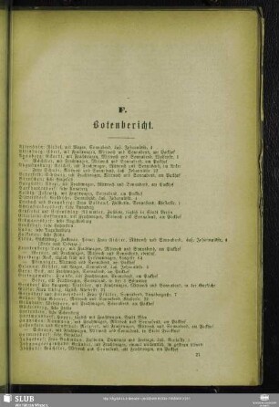 F. Botenbericht