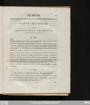 Caput Seundum. De Indivitate Generatim.
