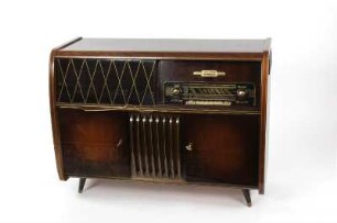 Musiktruhe mit Radio und Plattenspieler