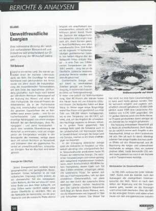 Island: Umweltfreundliche Energien