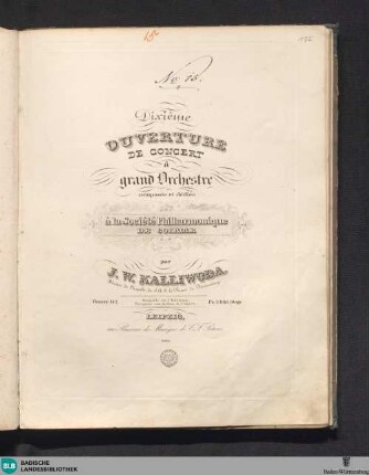 Dixième Ouverture De Concert à grand Orchestre : Oeuvre 142