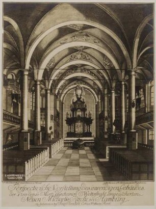 "Innenansicht der alten Michaeliskirche" aus der "St. Michaelis Gedächtnismappe"