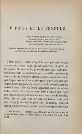Le puits et le pendule