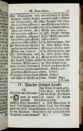 IV. Von der Heiligen Tauffe.