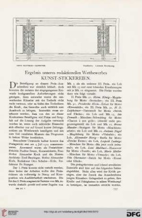 Ergebnis unseres redaktionellen Wettbewerbes Kunst-Stickereien
