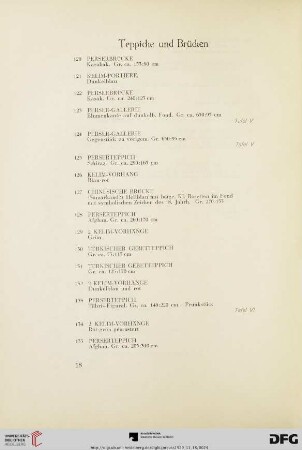 Teppiche und Brücken (Nr. 120-150)