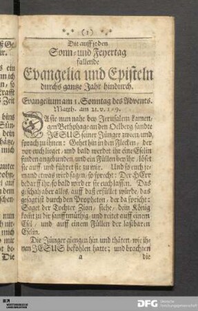 Evangelia und Episteln.