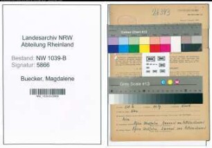 Entnazifizierung Magdalene Buecker , geb. 04.07.1913 ()