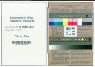 Entnazifizierung Paul Thimm , geb. 25.10.1899 (Bueroangestellter)