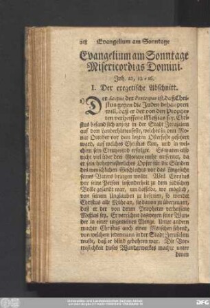Evangelium am Sonntage Misericordias Domini. Joh 10, 12 - 16.