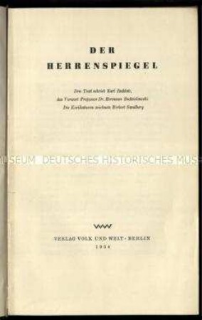 Schrift über die Wehrwirtschaftsführer und die Wirtschaftspolitik in der Bundesrepublik Deutschland