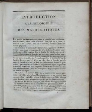 Philosophie des Mathématiques. Mathématiques Pures. Algèbre et Arithmétique. Numération et Facultés.