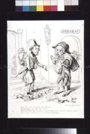 Dialog zwischen Baron und Reichsminister - Karikatur auf den Bankier Rothschild und den Reichsminister für Handel Duckwitz