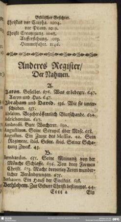 Anderes Register, Der Nahmen