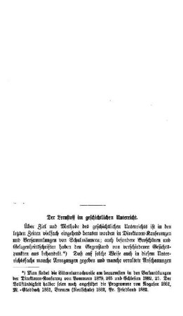 Der Lernstoff im geschichtlichen Unterricht