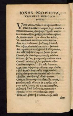 Ionas Propheta, Carmine Heroico redditus.