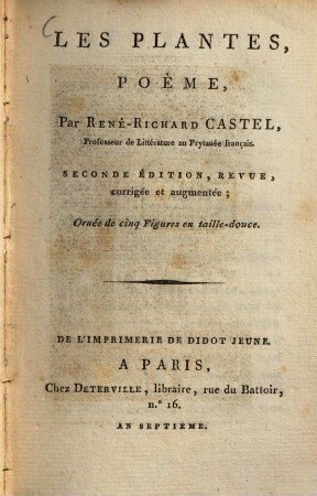 Les Plantes : poème