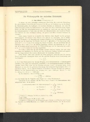 Die Wirkungsgröße der statischen Elektrizität.