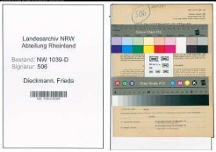 Entnazifizierung Frieda Dieckmann , geb. 12.03.1893 (Geschaeftsinhaberin)