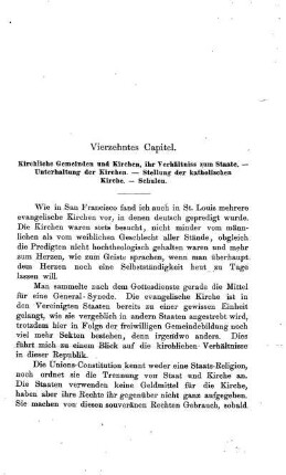 Kirchliche Gemeinden und Kirchen, ihr Verhältniss zum Staate - Unterhaltung der Kirchen. - Stellung der katholischen Kirche. - Schulen