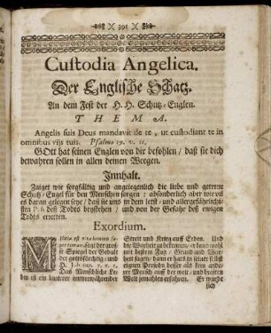 [Discursus XXV.] Custodia Angelica. Der Englische Schatz