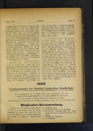 Veranstaltungen der Deutsch-Asiatischen Gesellschaft.