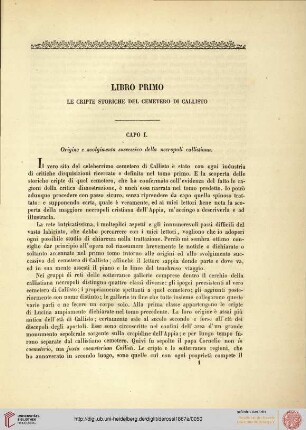 Libro I: Le cripte storiche del Cemetero di Callisto
