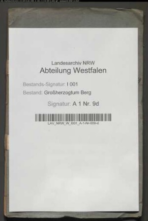 Belege zur Kommunalrechnung von Hiltrup pro Juni bis Dezember 1809