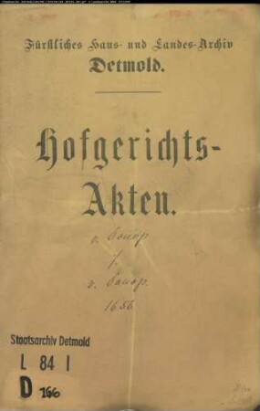 von Donop, Philipp gegen Hans Christian von Donop - Verwaltung von Borkhausen
