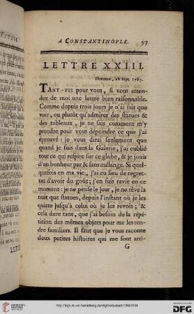 Lettre XXIII
