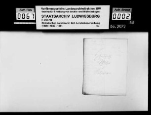 Kollektaneen [des Rechtskonsulenten Karl von Alberti] zu Besitz und Rechten der Fürsten von Hohenlohe