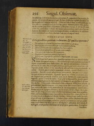 Observatio XXVI. Litis pendetia quomodo inducatur, et quidea operetur?